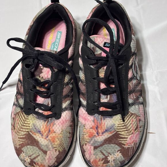 Skechers Women's Flex Appeal Floral Bloom 12061 Casual Comfort Sneaker Size 7.5 - Picture 2 of 11